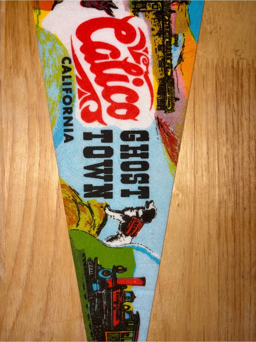Calico California Vintage Wall Pennant in Blue and Red